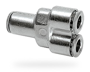 101514 - perma Y-tube connector Ø6 mm (Brass nickel-plated) - perma.nl